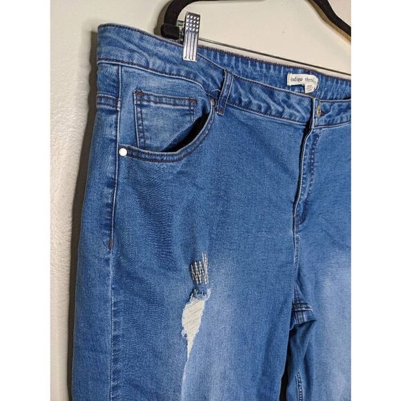 Indigo Thread Co. Visible Mending Plus Skinny Jeans 22W - Picture 9 of 11